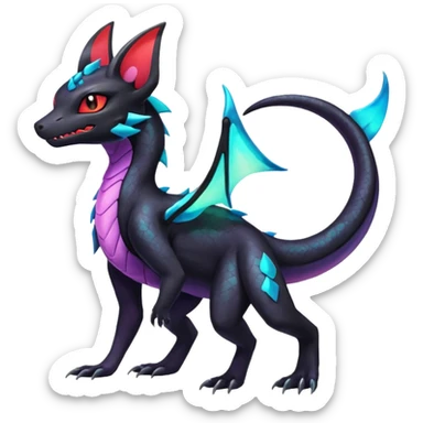 Shiny Nebulae Salandit-Noivern-Umbreon-Hybrid (Full body) sticker