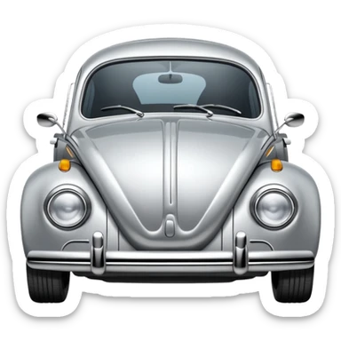 silver vw bug car sticker