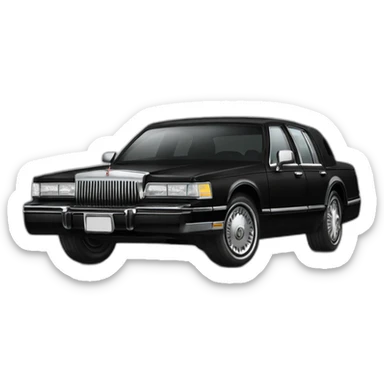 black lincoln town car 1988 sticker