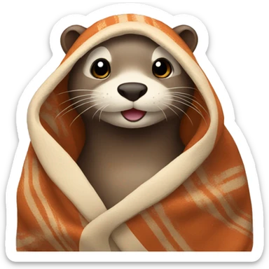 otter with blanket  sticker