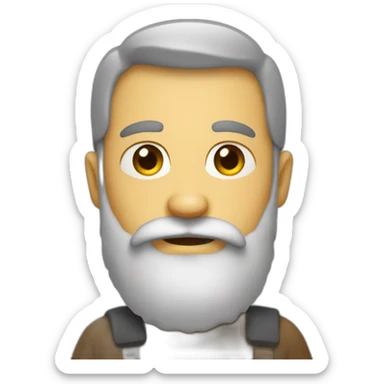 creat emoji of a person with beard and a hatch facing back sticker