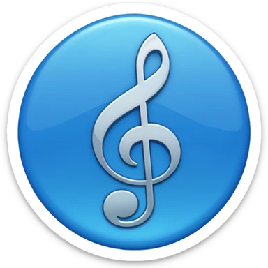 Create an emoji that looks just like the Instagram verified blue tick but with a music symbol in the middle instead of a tick sticker