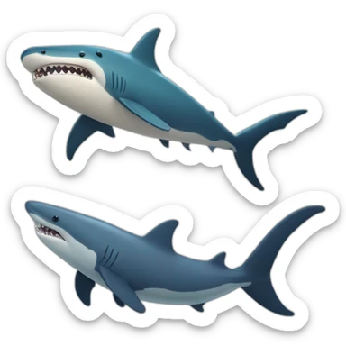 Baleine avec un requin sticker