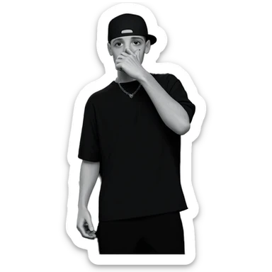 monochrome portrait of a male sticker
