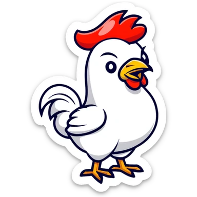 royal rooster wearing a crown sticker