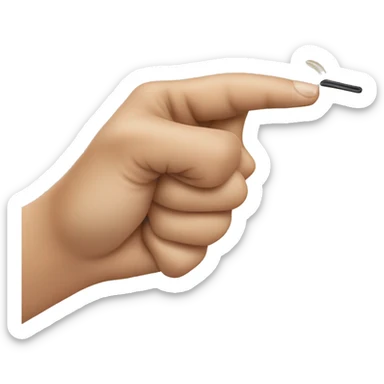 someone biting their pointer finger sticker