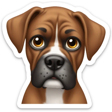 Boxer with one blue eye and one brown eye  sticker