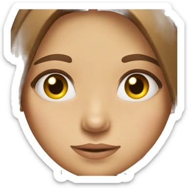 Girl with long brown straight hair and hazel eyes  sticker