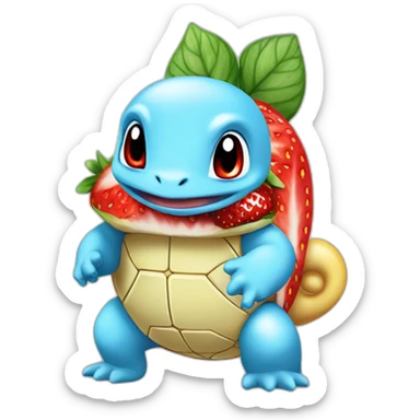 Squirtle as a strawberry  sticker
