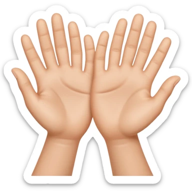 Emoji icon of open hands facing up, soft realistic skin texture, smooth shading, minimal details, centered composition sticker