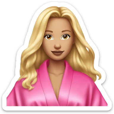 pink victoria secret robe on blonde girl sticker