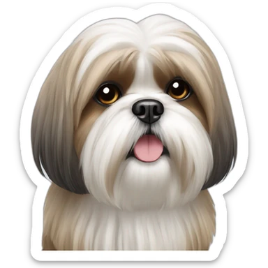 Dog Shih Tzu with long wool full-height  sticker