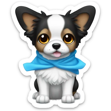 White and black papilion whit blue hodie sticker