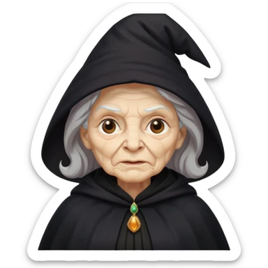 black old witch sticker