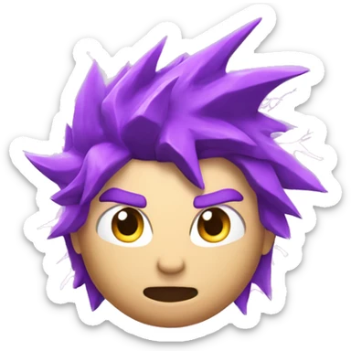 purple animated thunderbolt NOT A PERSON A LIGHTNING BOLT sticker