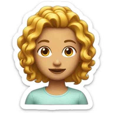 chica con pelo moreno con el pelo ondulado sticker