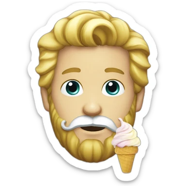 Blond man bearded smoking ice-cream sticker