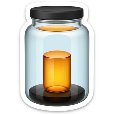 Amber jar black top sticker
