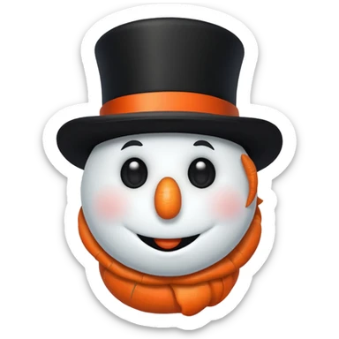 A classic snowman with carrot nose and coal smile. sticker