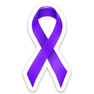 Single purple ribbon on transparent background sticker