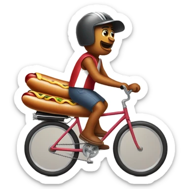 a hotdog riding a bike sticker