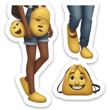 teen big slippers and crossbody bag sticker