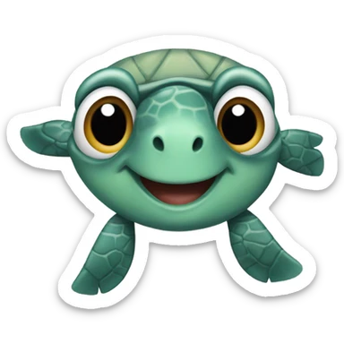 Sea turtle with heart eyes sticker