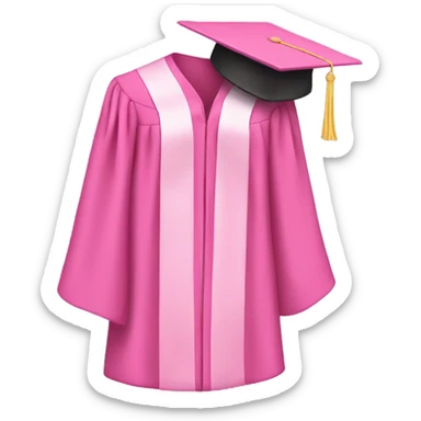 Pink graduation gown sticker