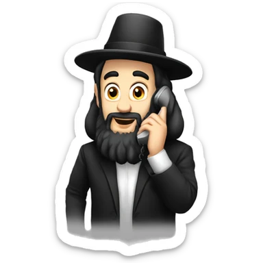 Hasidic Jewish guy on the phone saying Call me after yom tov sticker