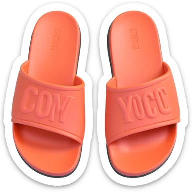 3D illustration of a Yeezy slide sandal, top view, soft matte finish sticker