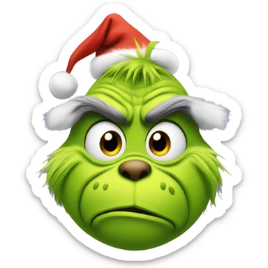 grinch with christmas hat  sticker