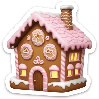 Light pink gingerbread cottage sticker
