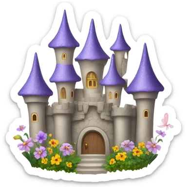 Fairy castle flowers sticker