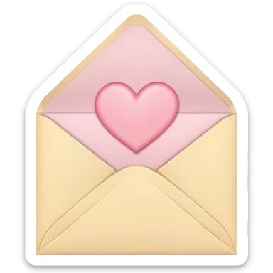envelope with a heart seal in soft pink, beige and yellow pastel colors sticker