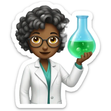 Girl scientist sticker