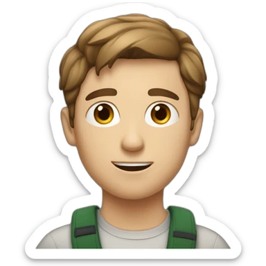 a white male student with very short brown hair is disturbed sticker