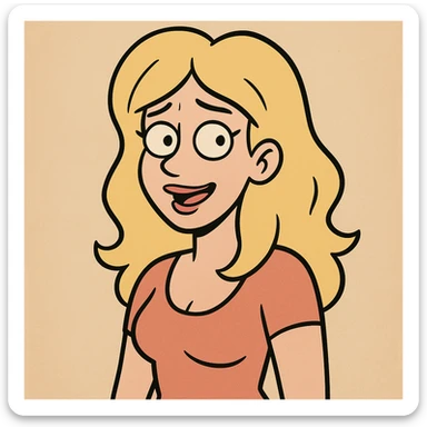 cartoon style illustration of a blonde woman sticker