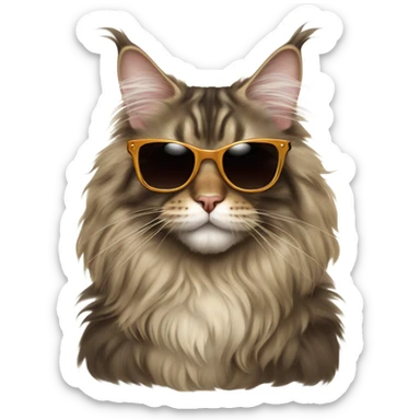 Maine coon with sunglasses sticker