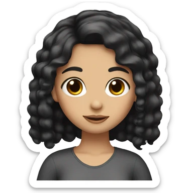 a girl with black hair and clips  sticker