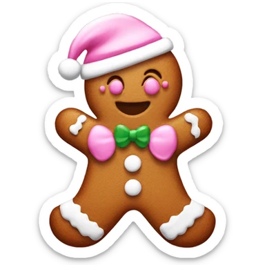 Christmas pink gingerbread  sticker