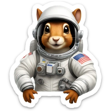 Astronaut squirrel sticker