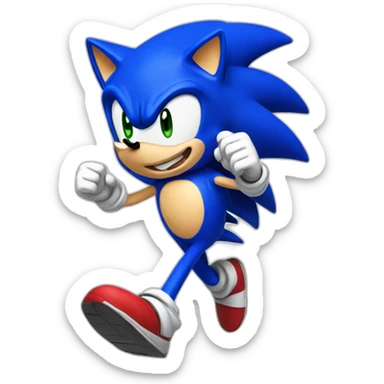 Sonic running sticker