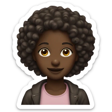 portrait of a dark-skinned girl sticker