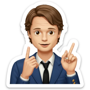 matthew grey gubler doing the finger tap sticker