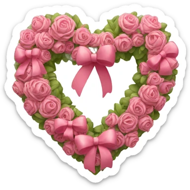 Heart wreath with beautiful bow sticker