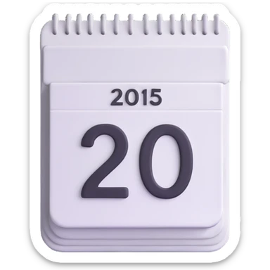 white calendar with just the number 2025 sticker