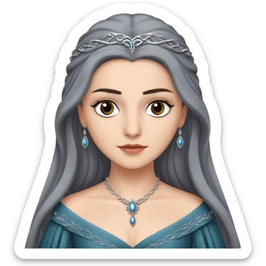 Hande Erçel as a lady from game of thrones from Starfall. Her eyes are gray. sticker