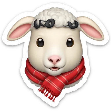 sheep with scarf sticker