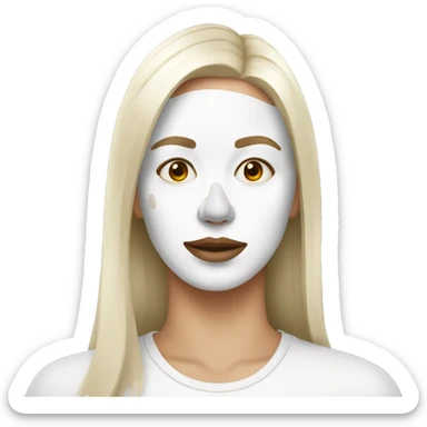 Woman with white paint on her face sticker