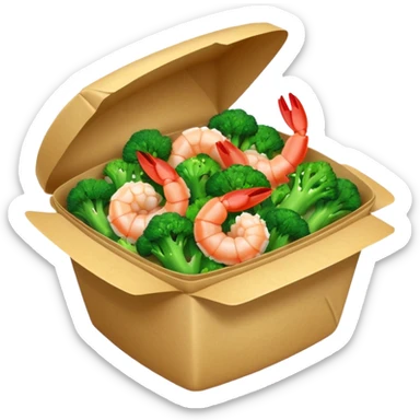Shrimp and broccoli Chinese takeout sticker